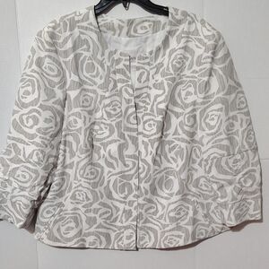 TanJay White and Gray Textured Blazer for Formal Occasions. -F